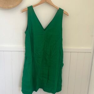 J. Crew Linen Green Dress. Size: M.